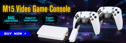 M8 4K Game Stick TV Video Game Console 64G Built-in 20000+ Games Wireless Controller Gamepad Retro Handheld Game Player For PS1