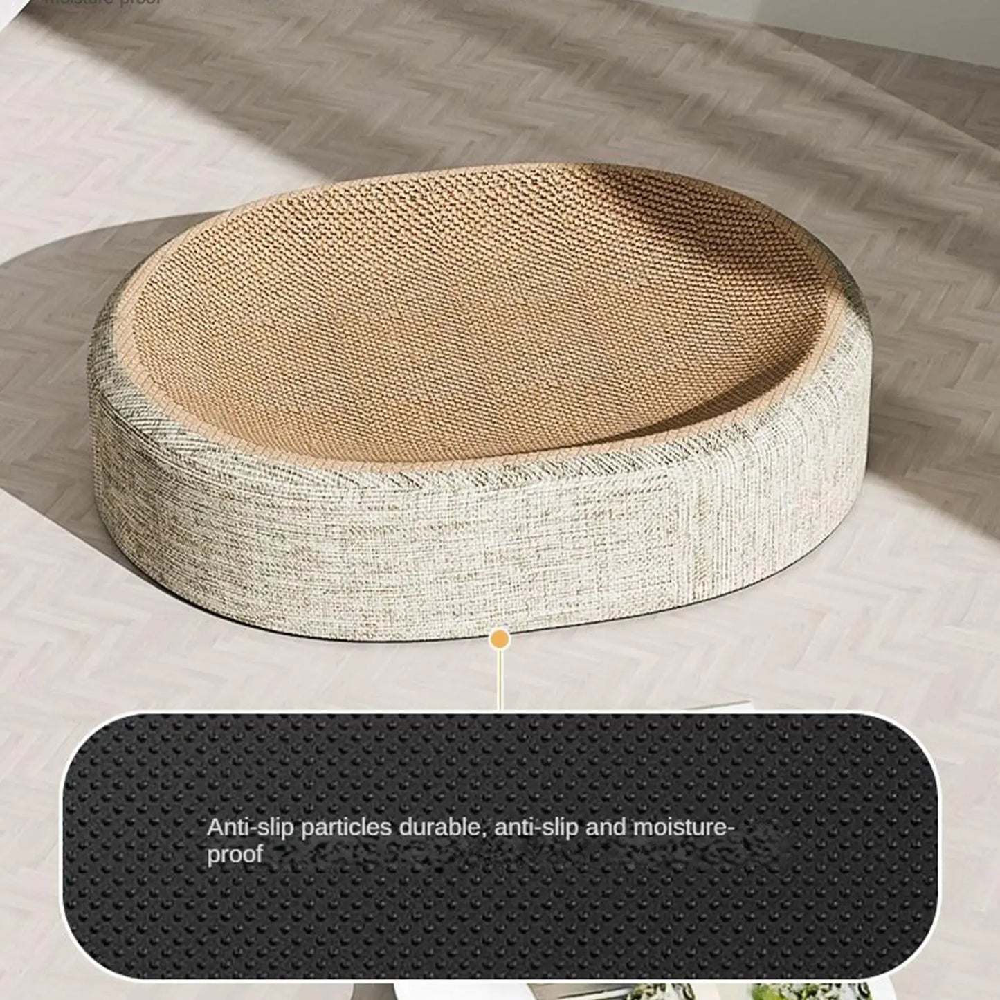 Oval Shaped Scratch Pad For Cats Sisal Scratching Cat Bed Multipurpose Pet Sleeping Mat Wear-Resistant Cat Scratch Bed Nest  ﻿