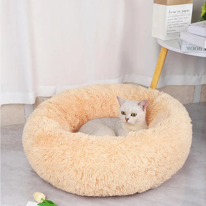 Plush Pet Nest Winter Cat Nest Dog Nest Warm Detachable and Washable Round Cat Nest Pet Bed Seasonal Universal Decoration Home