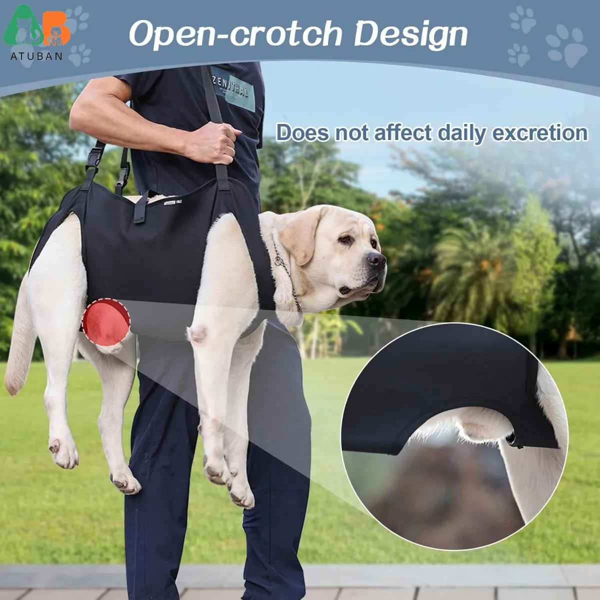Dog Lift Harness Adjustable Full Body Support Dog Sling Breathable Straps for Assisted Mobility Dog Legs Hip Rehabilitation Lift