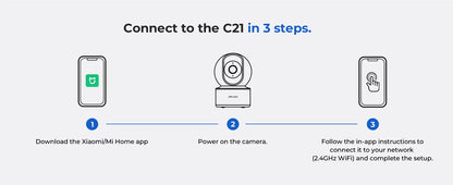 IMILAB-C21 IP Security Camera, 2.5K 360° Night Vision, Baby Monitor with App, 2-Way Audio, AI Detection, 2.4GHz WiFi