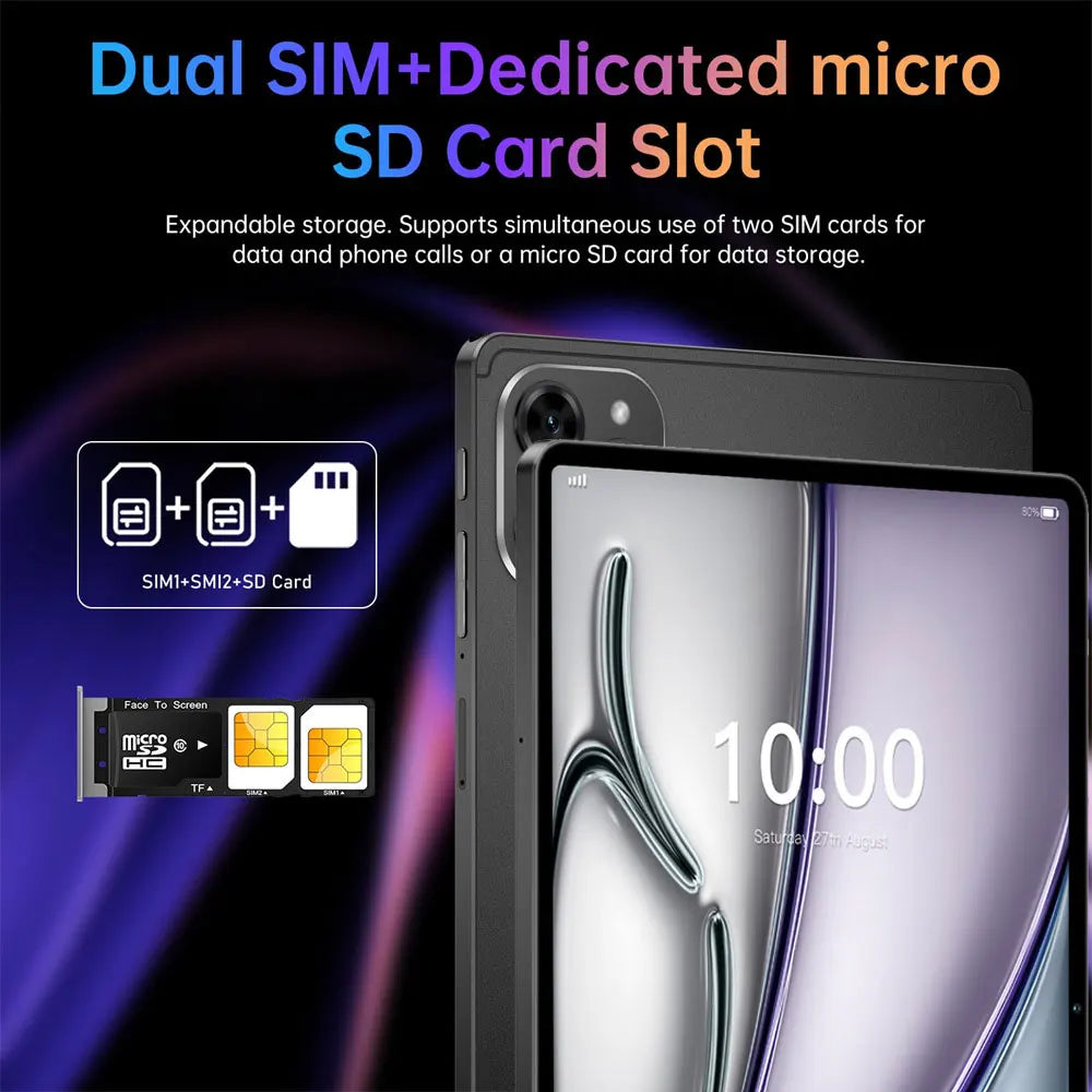10.1" Tablet PC Pad 7SPro Original 5G Dual SIM Tablets Tab Android 15 22GB+2TB 10000mAh With keyboard Laptop For Kids Children's