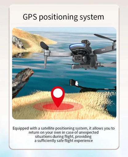 Drone W10 with 4.5 Inch Screen 3-Axis Anti-shake Gimbal Drones 4K Aerial Brushless RC Quadcopter 5G GPS 8K HD Cameras EIS Dron