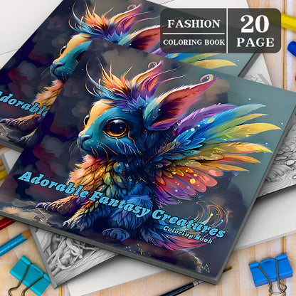 20 Page Adorable Fantasy Creatures Coloring Book For Adults And Teens Featuring Cartoon Cute Creatures Graffiti Painting Drawing