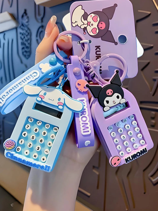 1pc Sanrio Creative Creative Mini Computer Calculator Bag pendant toy Cartoon keychain pendant Kawaii Girls boys Christmas gifts