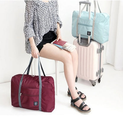Foldable Carry-on Travel Bags Large Capacity Storage Bag Lightweight Multifunctional Airplane Duffle Handbag Nylon Weekend Totes