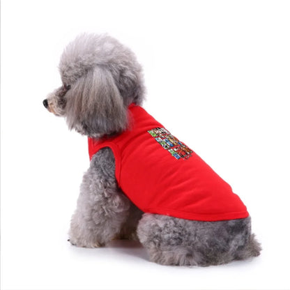 Sanrio printed pet vest made of fiber material for indoor and outdoor leisure, entertainment, cat and dog clothing