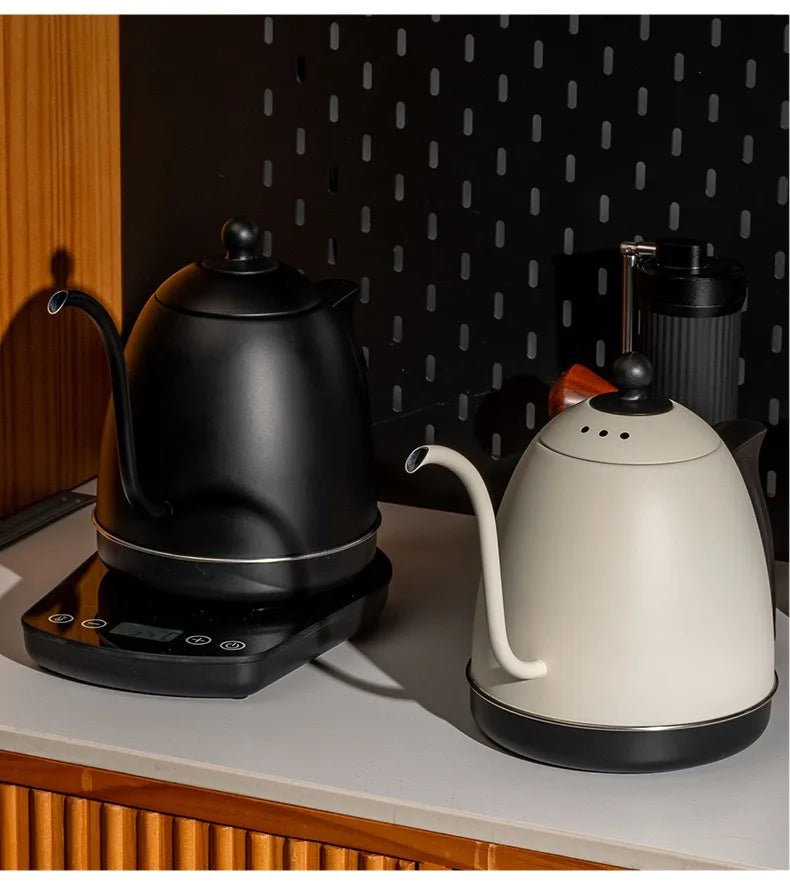 800ml Hand Brew Coffee Pot Intelligent Constant Temperature Electric Kettle Gooseneck Fine-mouth Stainless Steel Teapot Kettles