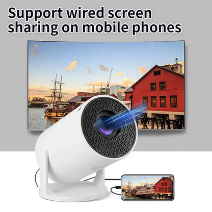 HY200 Projector Home Theater  1080P HD, 270° Adjustable, Portable for USB/TV Stick/Smartphone/Laptop Streaming