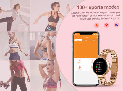 1.04 inch AMOLED Screen Fashion Ladies Smart Watch Screen Always Display Bluetooth Call Smartwatch Metal Body Small Screen Watch