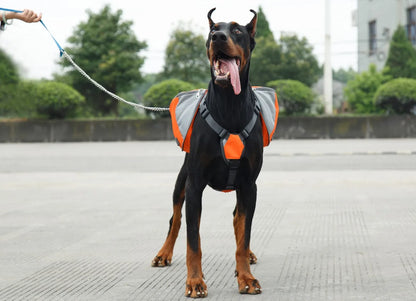 Portable dog backpack, snack bag, dog training bag, storage bag, backpack, travel bag, reflective tape backpack and back pocket