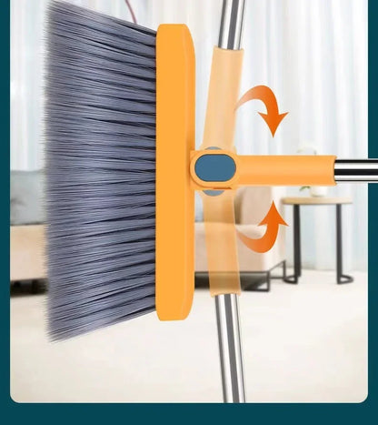 Cleaning Foldable Dustpan Broomstick Sweeping Set Rotating Hair Tools Broom Multi-functional Soft Stainless Combination