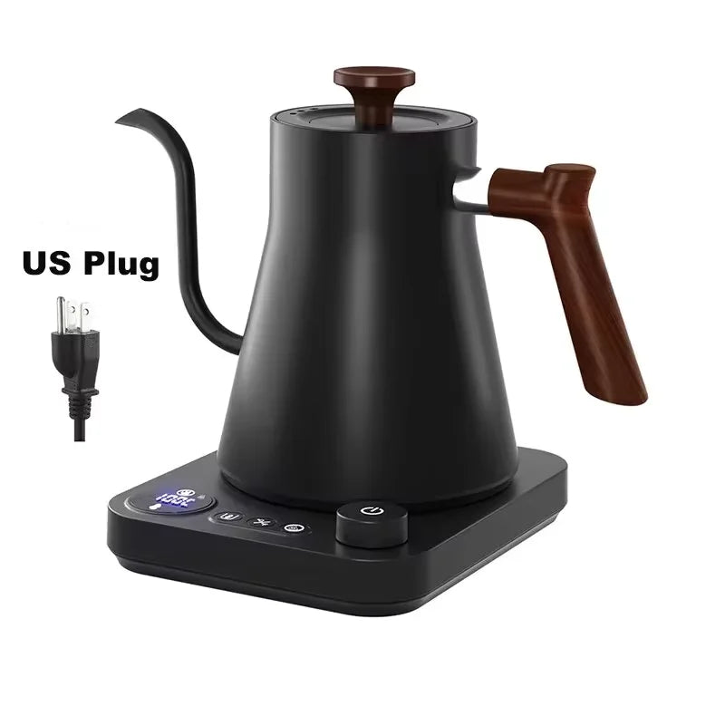 0.9L Electric Drip Coffee Kettle Stainless Steel Teapot With Precise Flow Control For Hand Brewed Coffee And Pour Over Brewing
