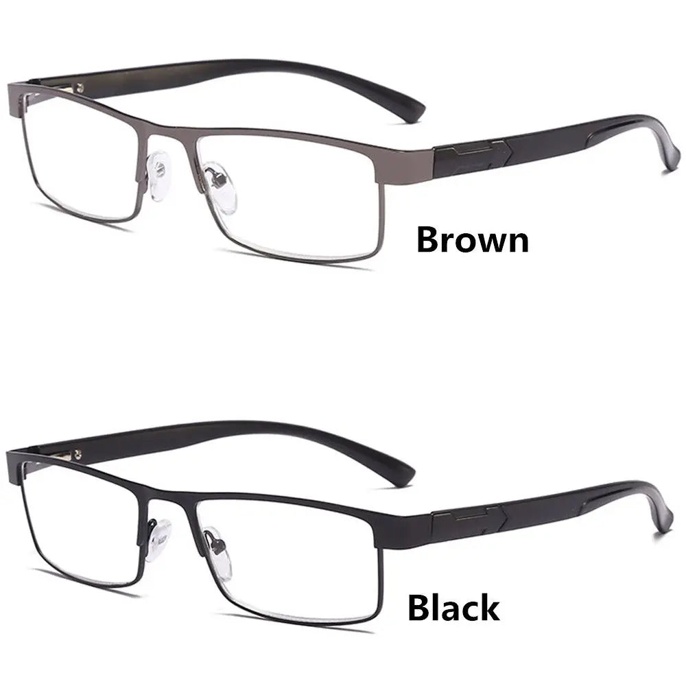 High Quality Men Titanium Alloy Reading Glasses Non Spherical Coated Lenses Business Hyperopia Prescription Eyeglasses +1.0 ~+4.