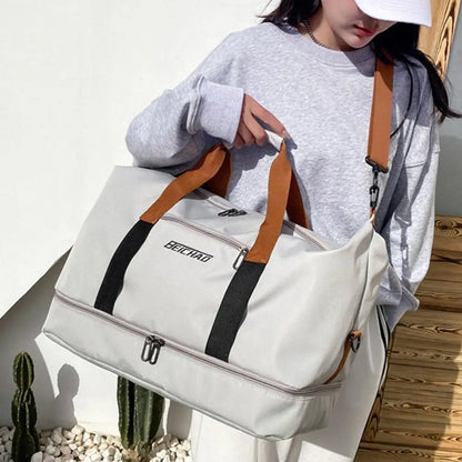 Large Capacity Gym Bag Portable Short Distance Travel Bag Sports Fitness Waterproof Handbag Luggage Storage Bag