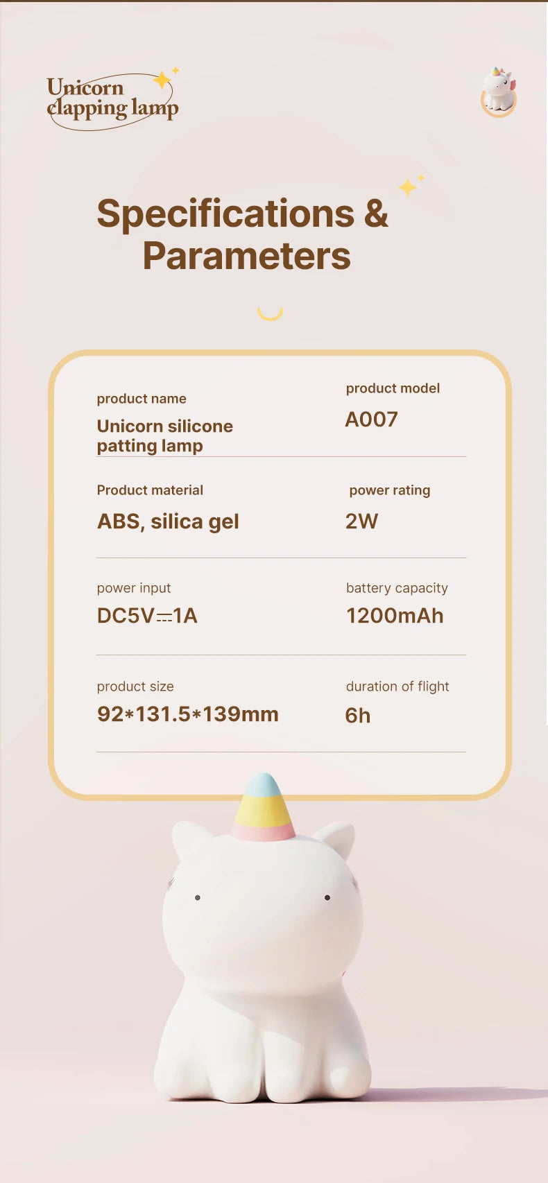 Cute Silicone Night Light Dimmable Nursery Sleeping Lamp Touch Control Nightlights USB Rechargeable Table Lamp For Baby Child