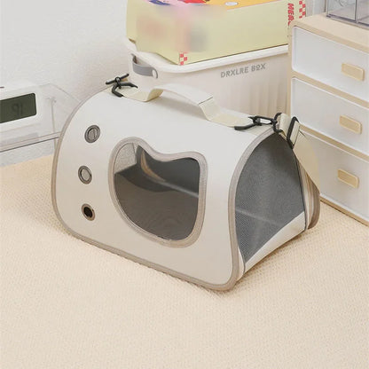 Cat Shoulder Bags High-capacity Cat Bag Foldable Hand-held Space Capsule Mesh Breathable Outing Pet Crossbody Bag Pet Backpack