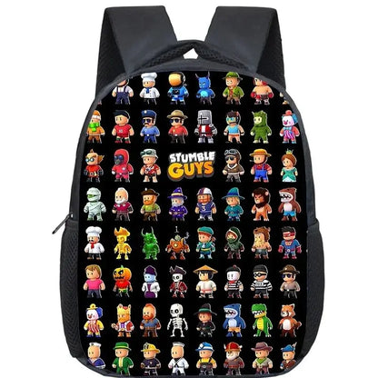 Cartoon Stumble Guys Backpack Children School Bags 3D Game Kids Backpack for Boys Girls Kindergarten Bag Baby Toddler Bookbag