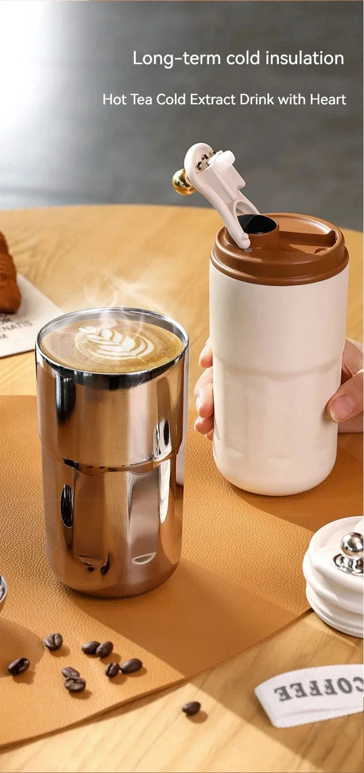 450ML Coffee Cup LED Temperature Stainless Steel Thermo Water Bottle  Display Keep Cold and Heat Thermal Mug Travel Vacuum Flask