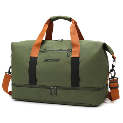 Casual outdoor travel handbag,women's fitness yoga bag,weekend overnight bag, large capacity dry and wet separation travel bag.