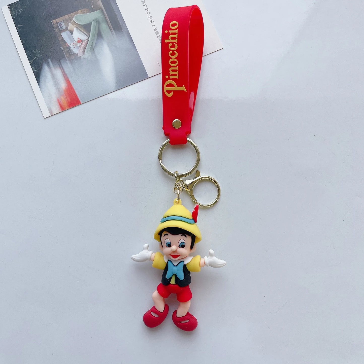 Anime Pinocchio Keychain Children Charm Keyring Cartoon Accessories Bag Car Key Chain Decoration Cute Model Pendant Gift Toys