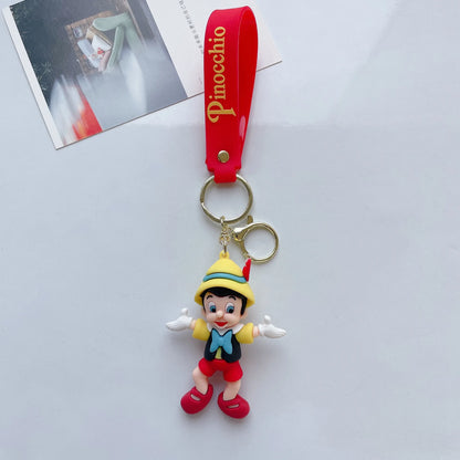 Anime Pinocchio Keychain Children Charm Keyring Cartoon Accessories Bag Car Key Chain Decoration Cute Model Pendant Gift Toys