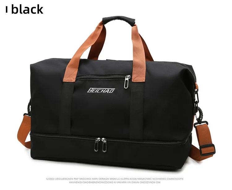 Fitness bag Large capacity Short distance luggage portable fitness bag Travel bag Shoulder handbag Men's sports waterproof bag