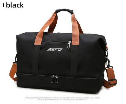 Fitness bag Large capacity Short distance luggage portable fitness bag Travel bag Shoulder handbag Men's sports waterproof bag