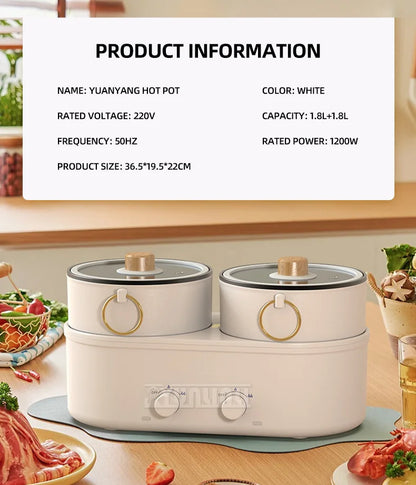 Multifunctional Cooker Electric Double Boiling Pot Split Type Kitchen Cooking Pot Pentola Elettrica