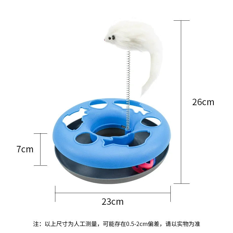 Funny Cat Toys for Indoor Cats Interactive Kitten Toys Roller Tracks with Catnip Spring Pet Toy with Exercise Balls Teaser Mouse