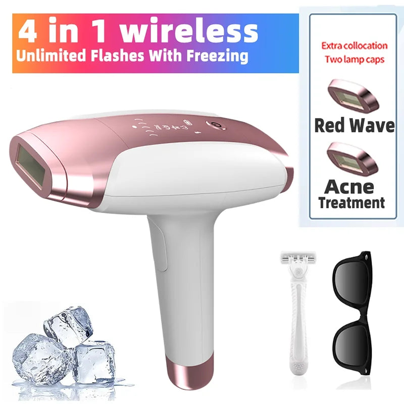 4-in-1 Laser Epilator Laser Hot Sell Permanent IPL Photoepilator Hair Removal Painless Electric Epilator Machine