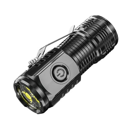 Powerful 3LED Super Bright Flashlight Portable Mini Burst Flash Torch Rechargeable Emergency Spotlight with Pen Clip Tail Magnet