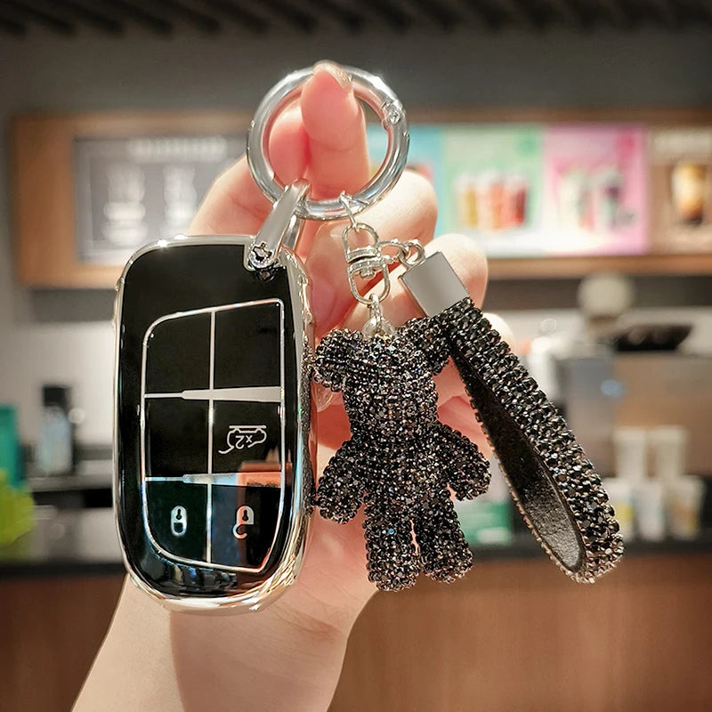 TPU Car  Key Case Cover Shell Protector Fob for Jeep Renegade Compass Grand Cherokee for Chrysler 300C Wrangler Dodge 3 Buttons