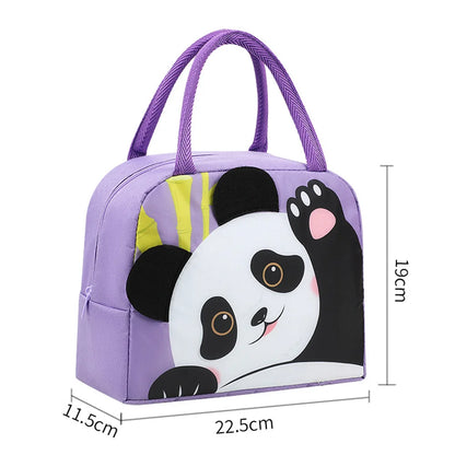 Cartoon Animals Children's Lunch Bag Portable Cartoon Handbag Thickened Insulation Fresh Refrigerated Bag Children's Bag