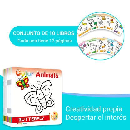 1 set of 10 children's handwriting tracking simple drawing coloring books simple simple drawing learning and DIY color coloring