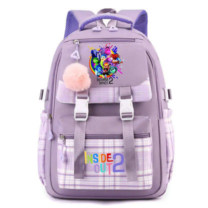 Inside Out 2 Girls Anime Cute Backpack Boy Cartoon Printed Schoolbag Children Large Capacity Book Bag Kids Shoulders Bag