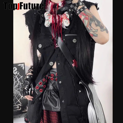 Women Y2K Girl bloody punk Harajuku Gothic Lolita sick injured short necklace Halloween cosplay props subculture Chokers Choker