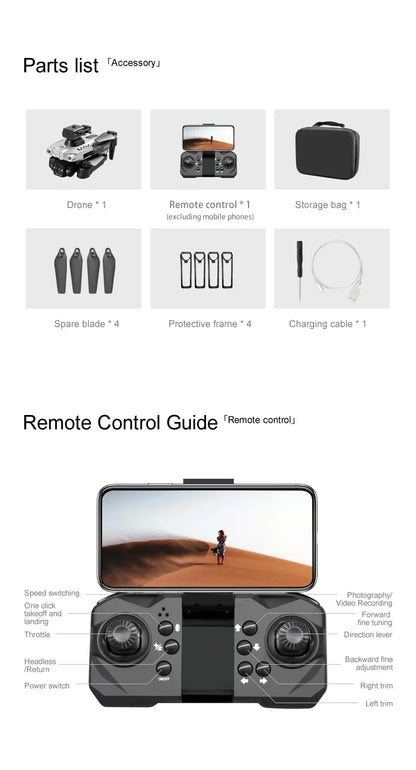 LU200 Drone 8K GPS Professional HD Aerial Photography Triple-Camera WIFI Omnidirectional Obstacle Avoidance Drone 10000M