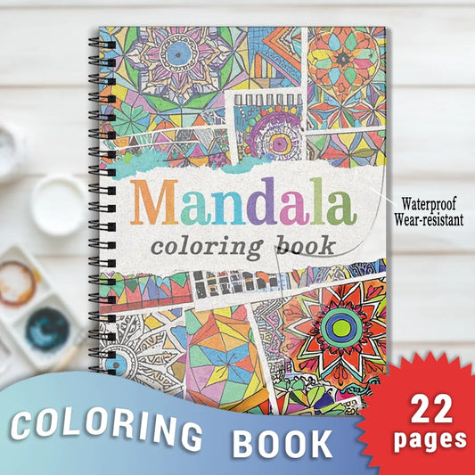 Mandala Adult Coloring Book - 8.3x11.2 inches Stress relief coloring book 22 pages of art therapy illustrations to relieve anxie
