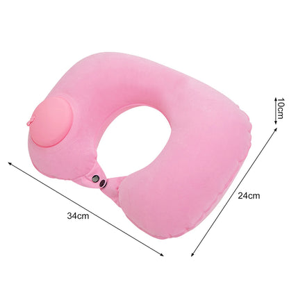 U-shaped Neck Pillow Inflatable Fatigue Relief Travel Pillow Flight Headrest Sleep U-shaped Cushion for Plane