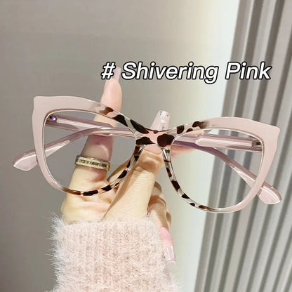 2024 New Cat Eye Glasses Frame Women Fashion Gradient Color Eyeglass Frame Anti Blue Light Glasses Computer Goggles Óculos Gifts