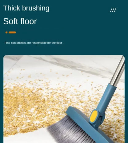 Cleaning Foldable Dustpan Broomstick Sweeping Set Rotating Hair Tools Broom Multi-functional Soft Stainless Combination