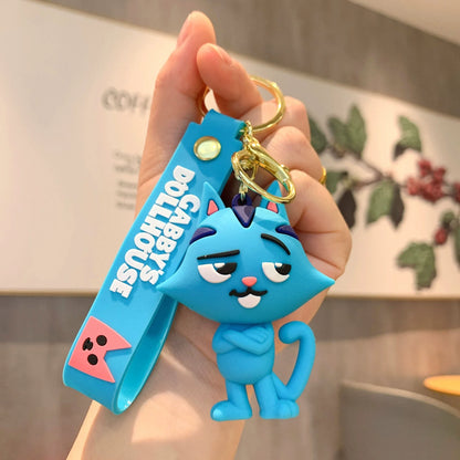 Cute Cat Keychain Anime Gabby Doll Keyring Keychains for Men Friends Key Chain Accessories Women's Bag Charms Jewelry Wholesale