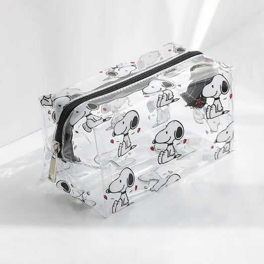 Snoopy Outdoor Girl Makeup Bag Women Necessary Cosmetic Bag Transparent Travel Organizer Cartoon Fashion Small Toiletry Pouch