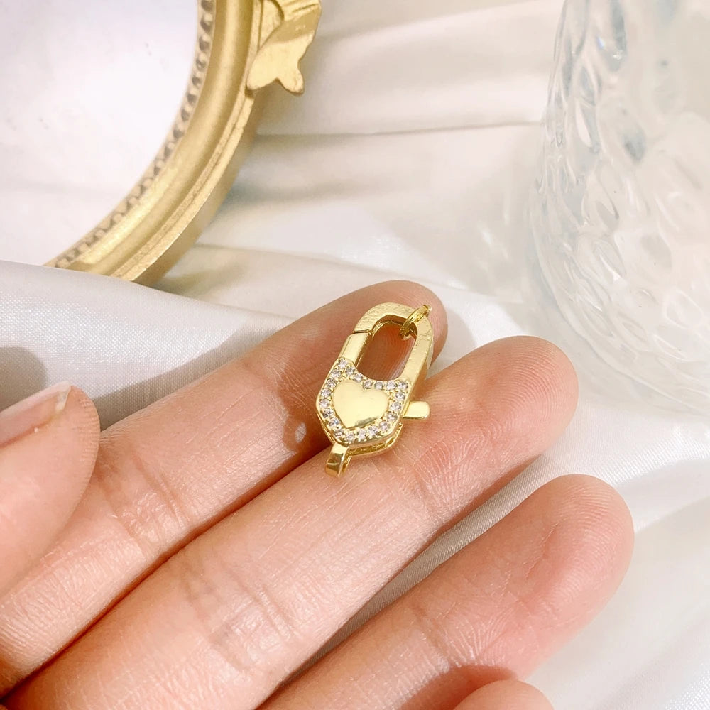 Juya 18K Real Gold Plated Accessories DIY Needlework Beads Pearls Jewelry Making Fastener Closures Lobster Lock Clasps Supplies