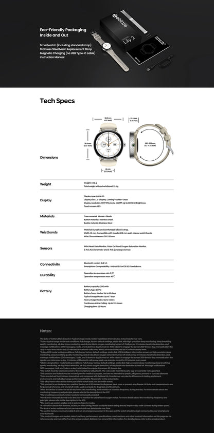 The NEW 2025 Zeblaze Lily 2 Voice Calling Female Smartwatch 1.2" AMOLED Screen Double Strap Health Management Sports Smart Watch