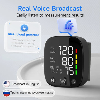 Yongrow Rechargeable Digital Wrist Blood Pressure Monitor Sphygmomanometer Tonometer Tensiometer Heart Rate Meter BP Monitor