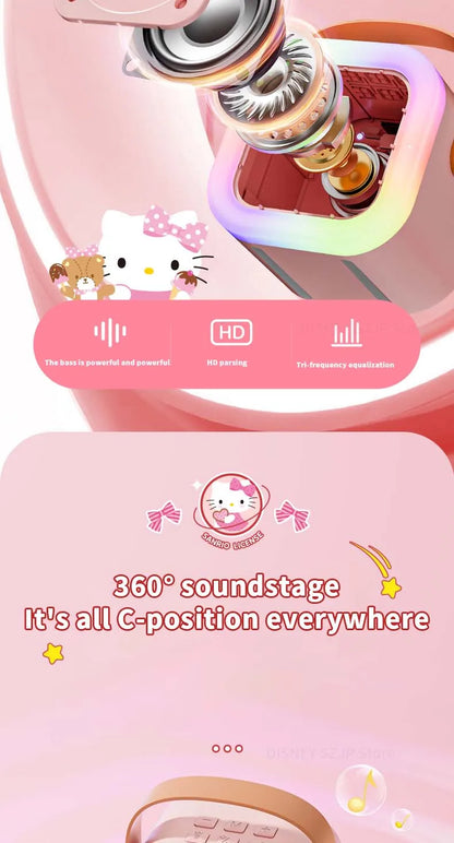 Sanrio Bluetooth Speakers ML07 Karaoke Machine Portable Speakers Bluetooth with Mic LED Light Machine Home Family Singing Gift