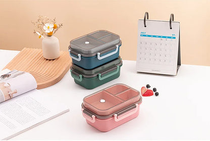 Portable Sealed Lunch Box 2Tier Lattice Microwave Available Heating Student Office Staff Fruit Food Containers with Forks Spoons