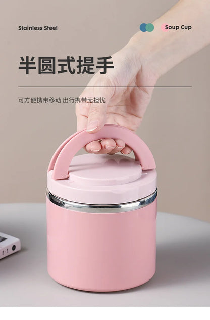 630ml Snoopys Food Thermal Jar Insulated Soup Cup Stainless Steel Vacuum Lunch Box with Handle Portable Sealed Bento Boxes Gift